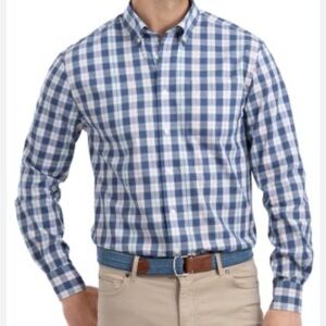 NWT Johnnie-O Swain Plaid Oxford Checkered Classic Fit Button Down Shirt.